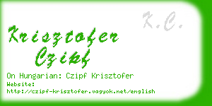 krisztofer czipf business card